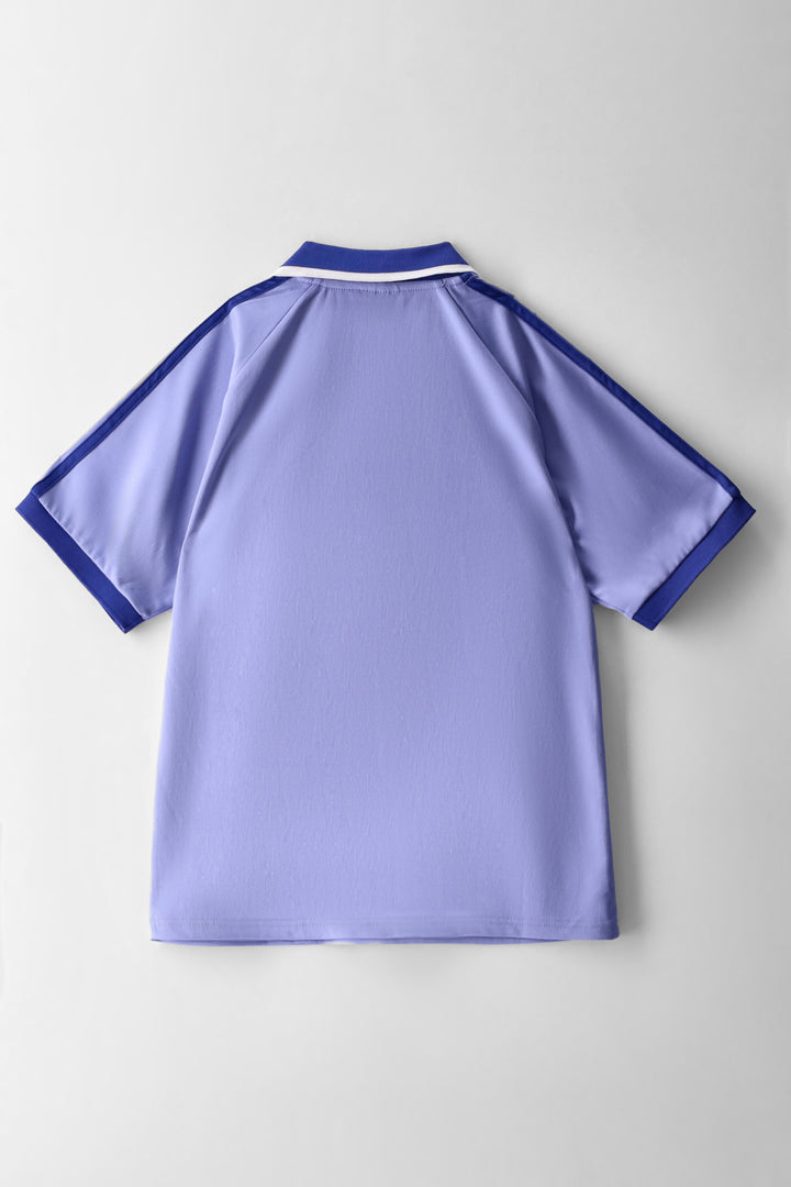 Girls Short Sleeve Logo Sports Jersey - Periwinkle