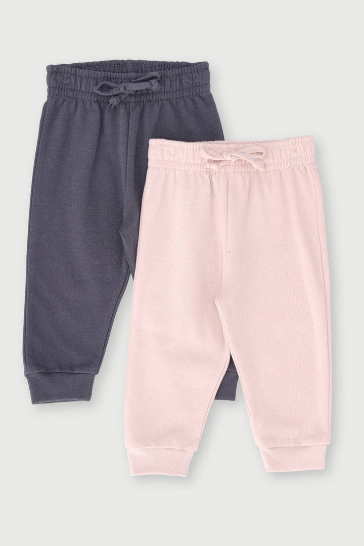 Baby Boys 2 Pack Bear Badge Jogger - Charcoal
