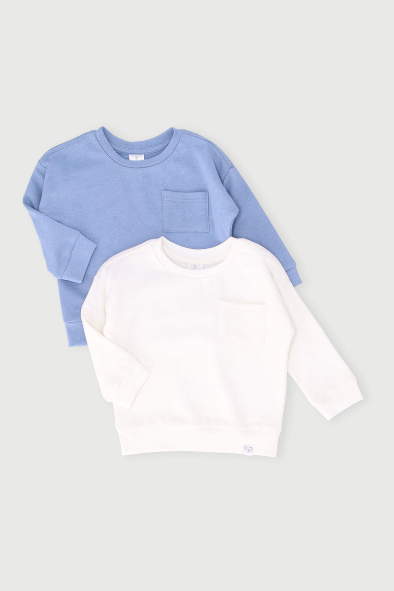 Baby Boys 2 Pack Utulity Sweat Top - Cream