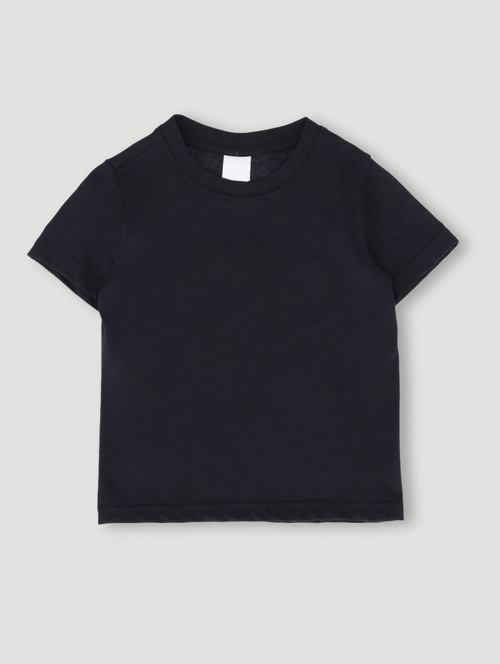 Pre-Boys Plain Cotton Tee - Black