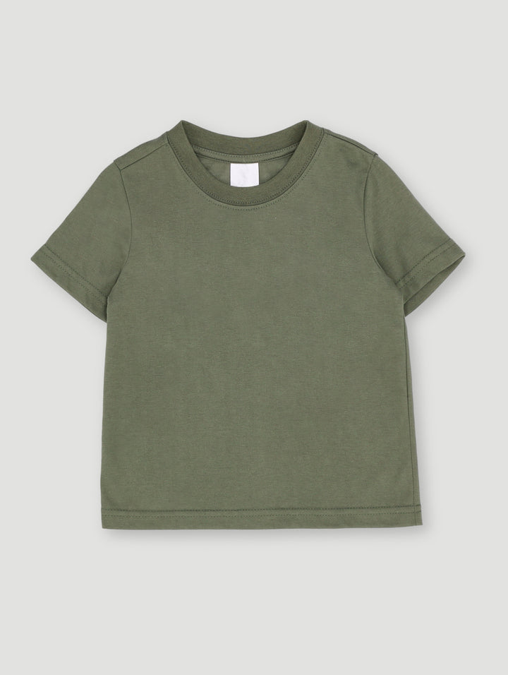 Pre-Boys Plain Polycotton Tee - Olive