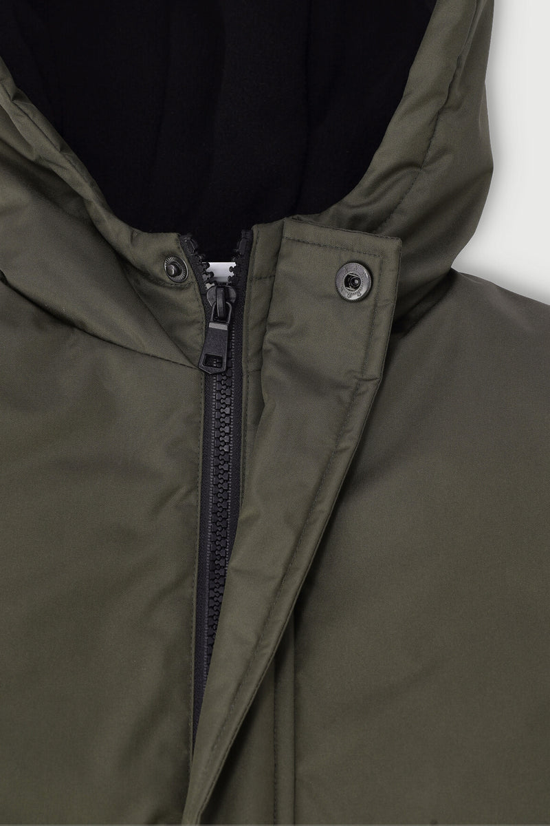 Pre-Boys Longer Length Parka Jacket - Olive
