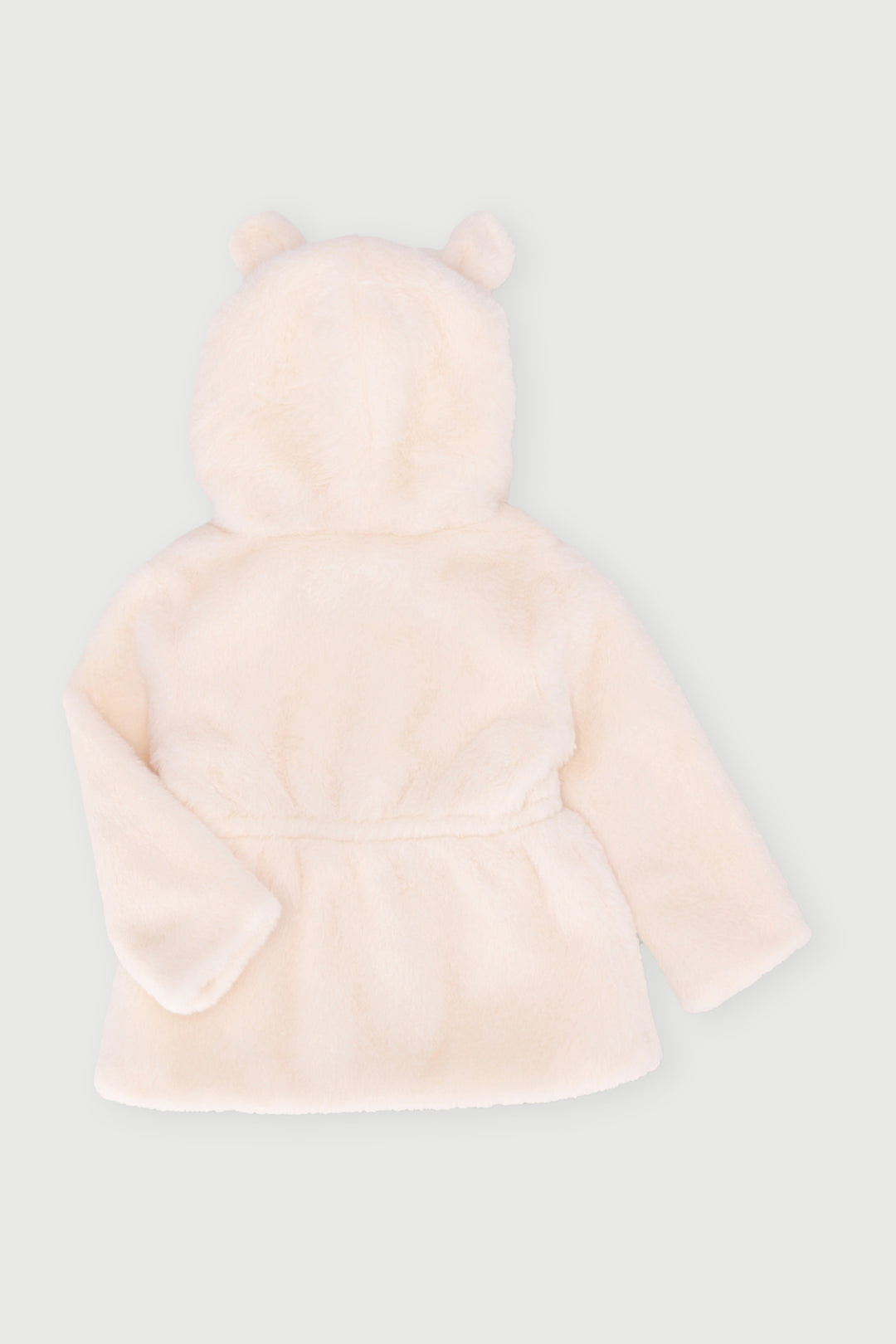 Baby Girls Faux Fur Hoody Jacket - Cream