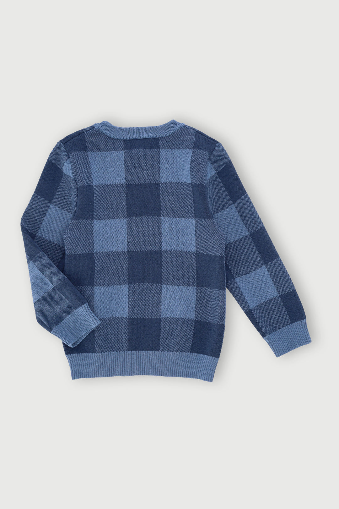 Pre-Boys Check Jacquard Knitwear - Navy/Blue