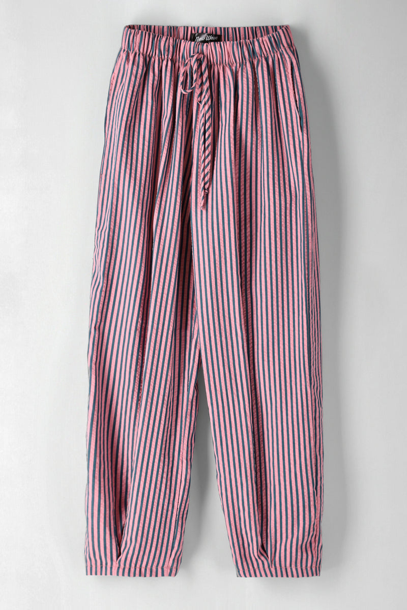 Girls Stripe Barrel Leg Pull On Pant - Pink