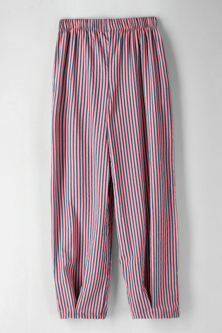 Girls Stripe Barrel Leg Pull On Pant - Pink