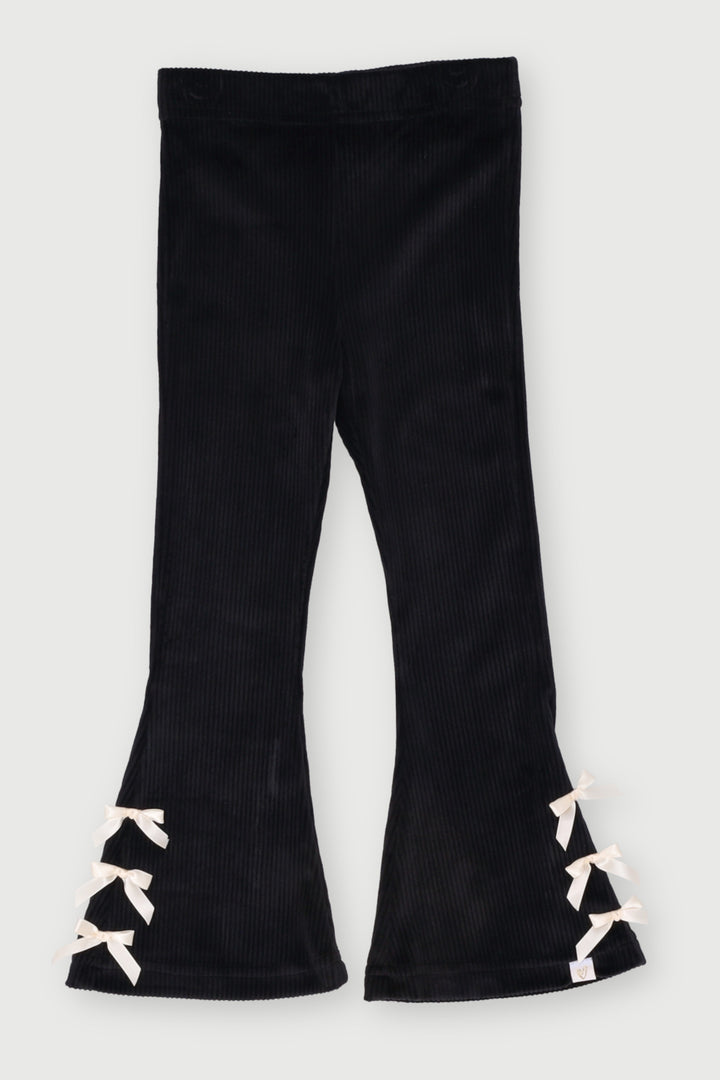 Pre-Girls Velour Rib Pants - Black