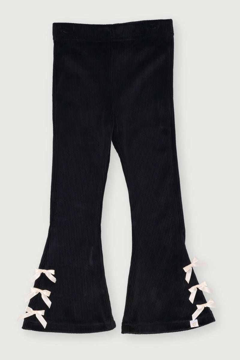 Pre-Girls Velour Rib Pants - Black