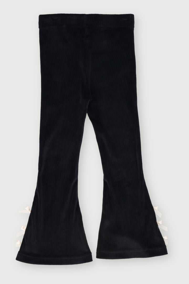 Pre-Girls Velour Rib Pants - Black