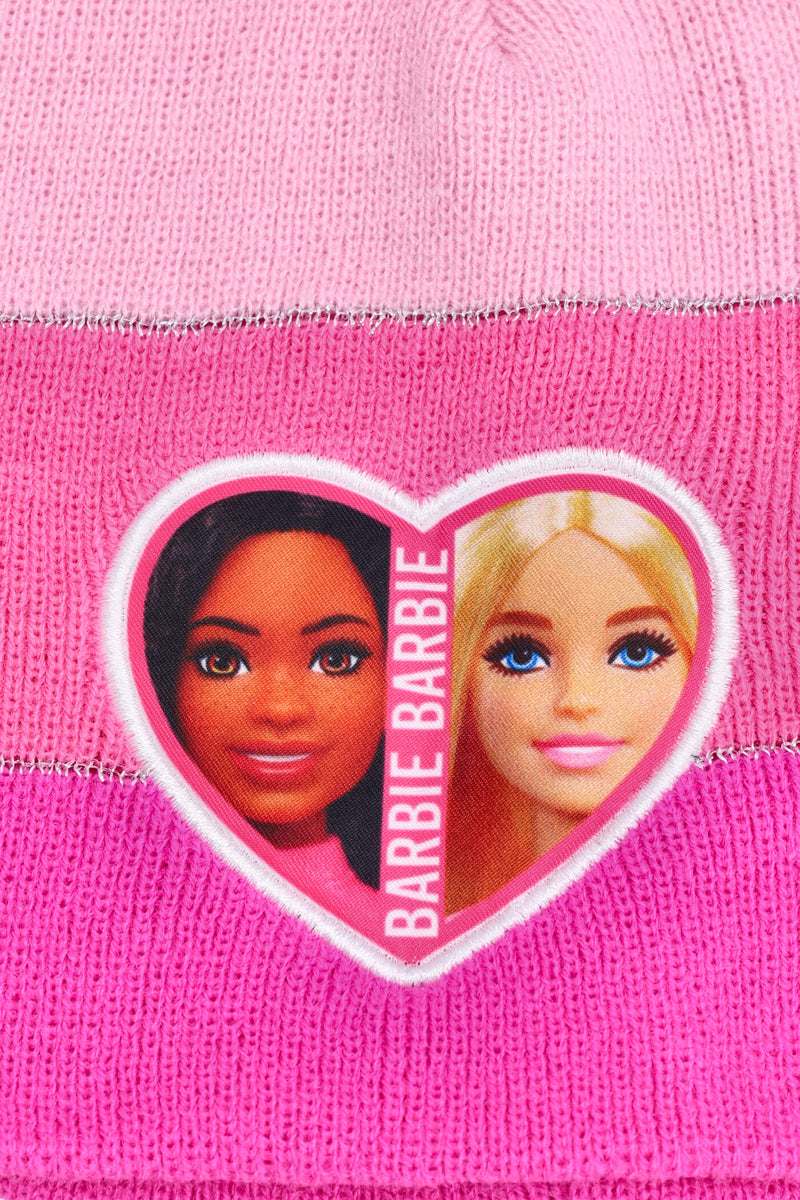 Pre-Girls Barbie Beanie And Glove Set - Pink