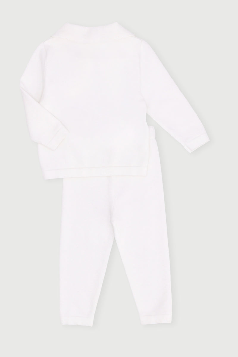 Baby Girls Bow Knit Set - White
