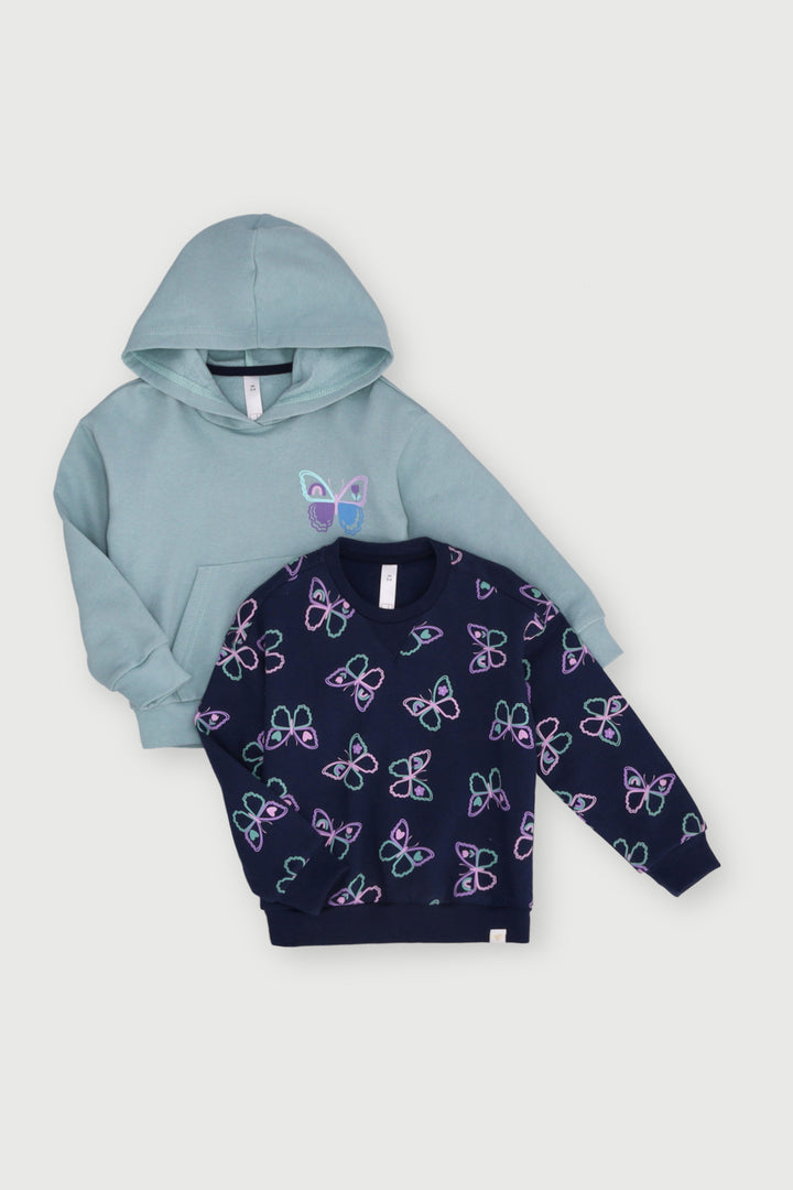 Pre-Girls 2 Pack Butterfly Jogger - Navy