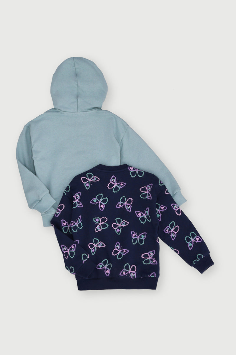 Pre-Girls 2 Pack Butterfly Jogger - Navy