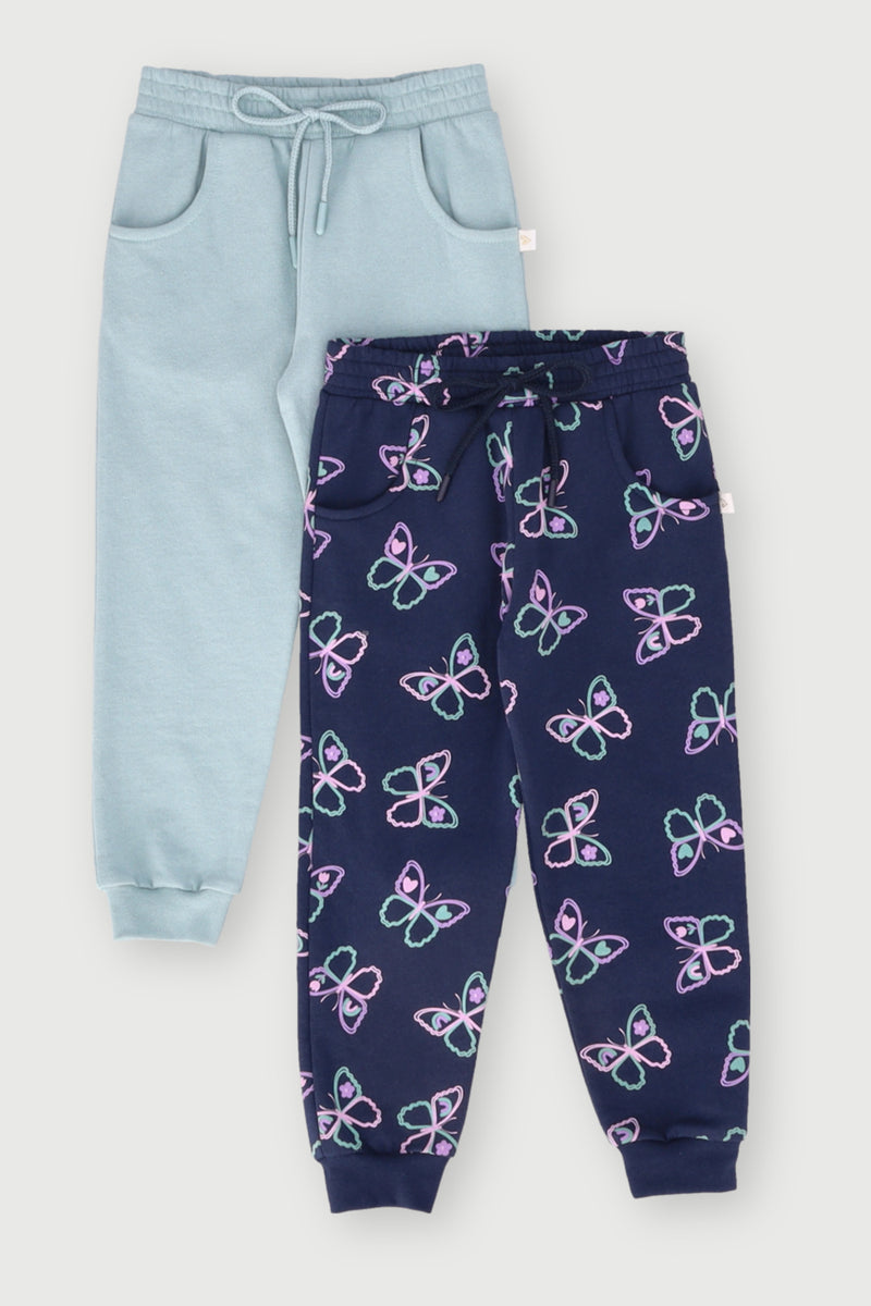 Pre Girls 2 Pack Butterfly Tracktop - Navy