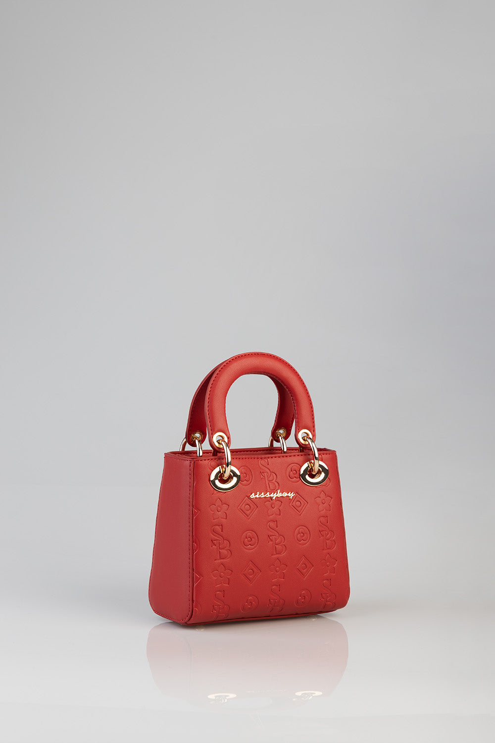Mini Debossed Tote - Red