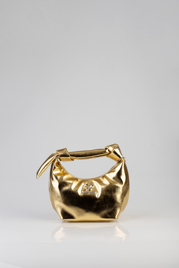 Knot Strap Metallic Bag - Gold