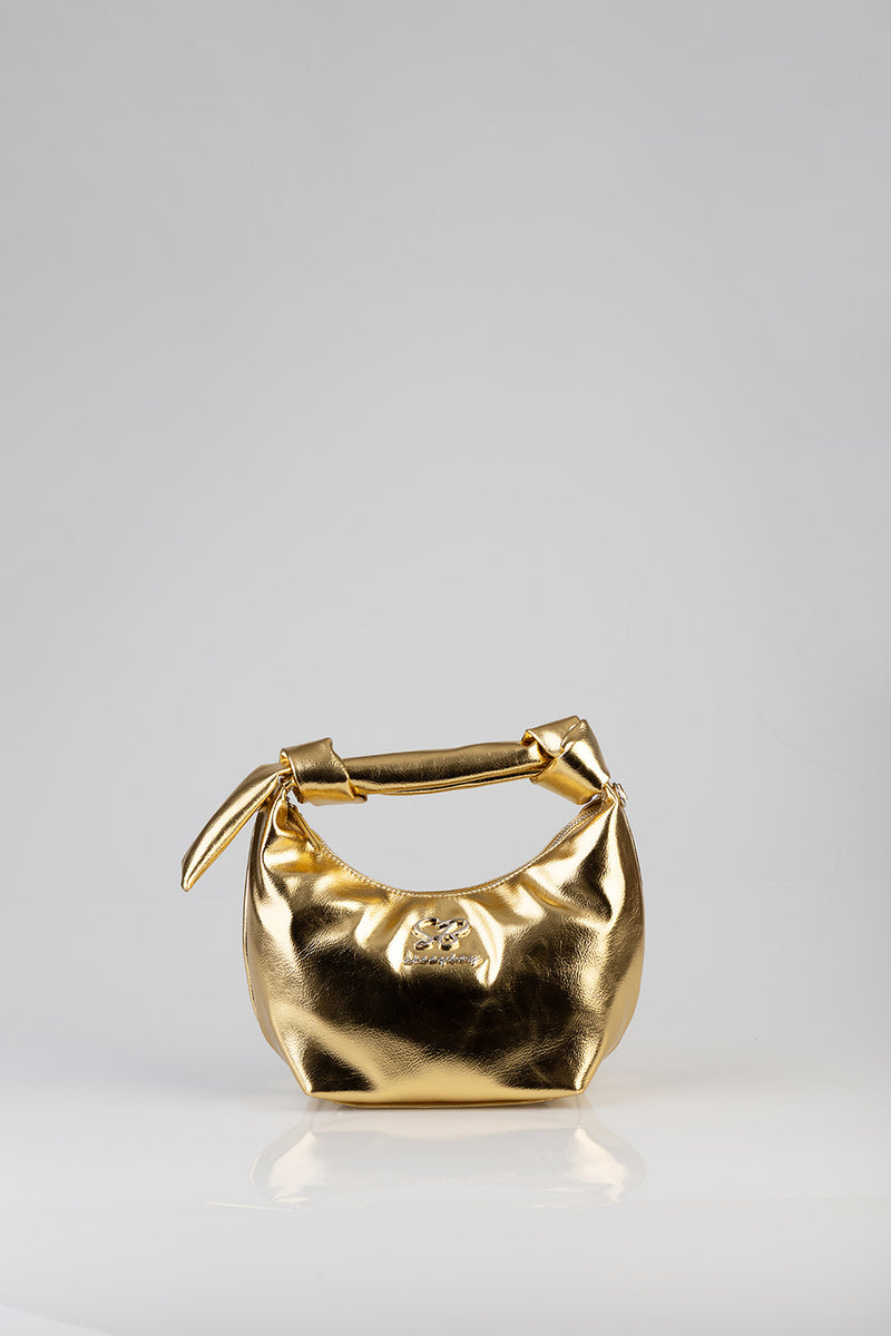 Knot Strap Metallic Bag - Gold