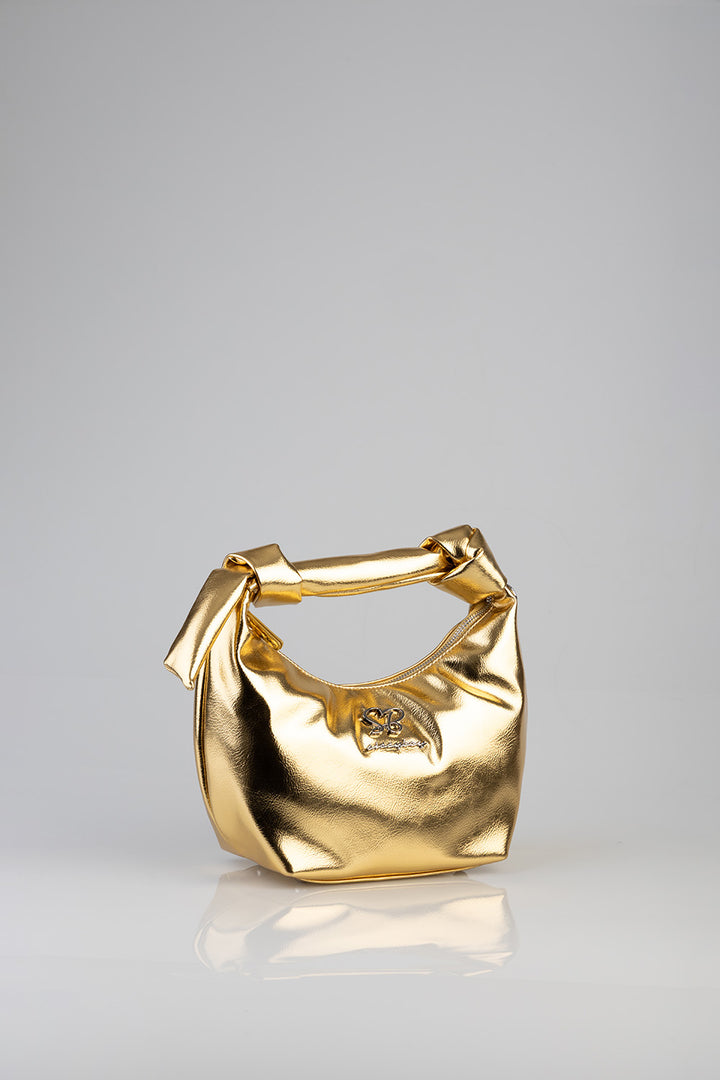 Knot Strap Metallic Bag - Gold
