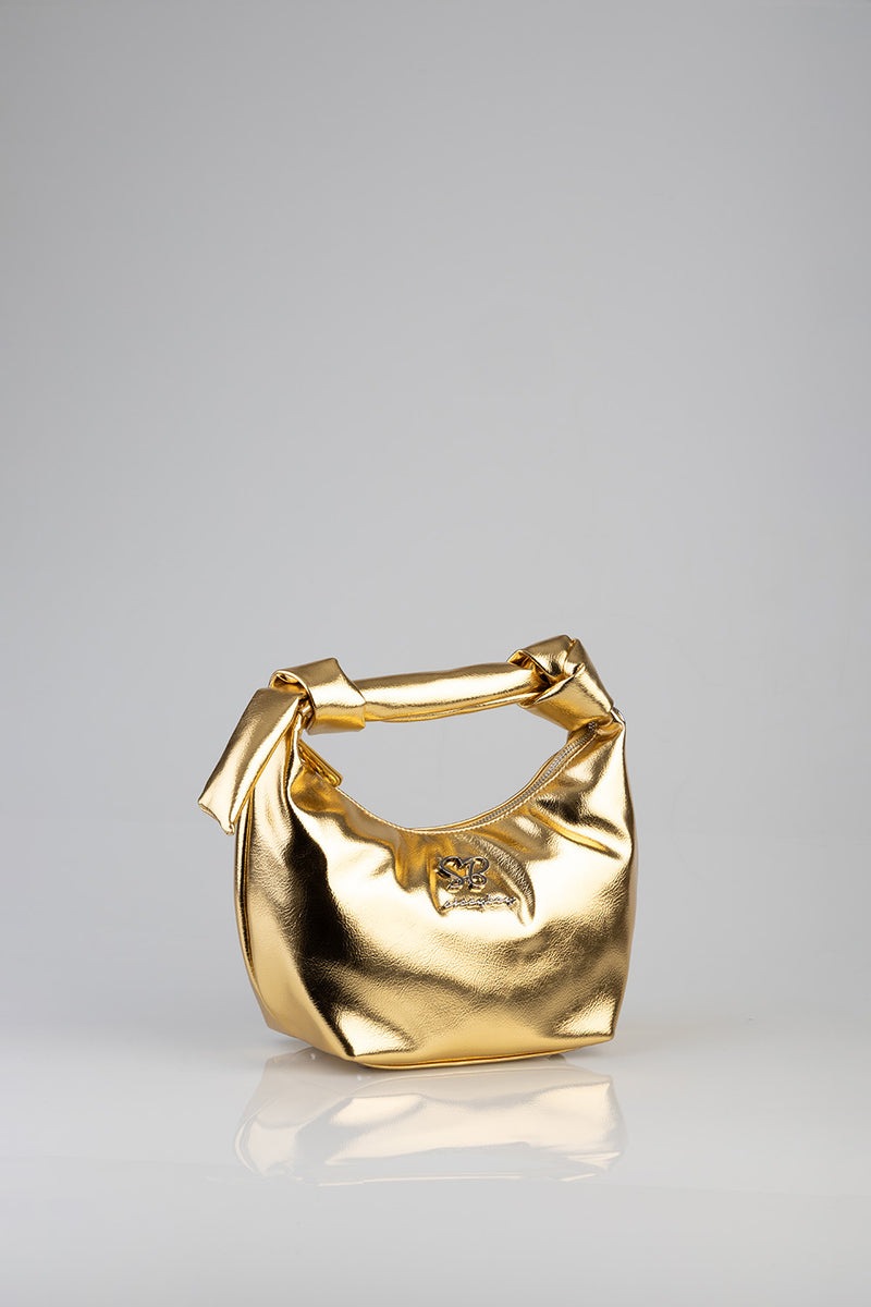 Knot Strap Metallic Bag - Gold