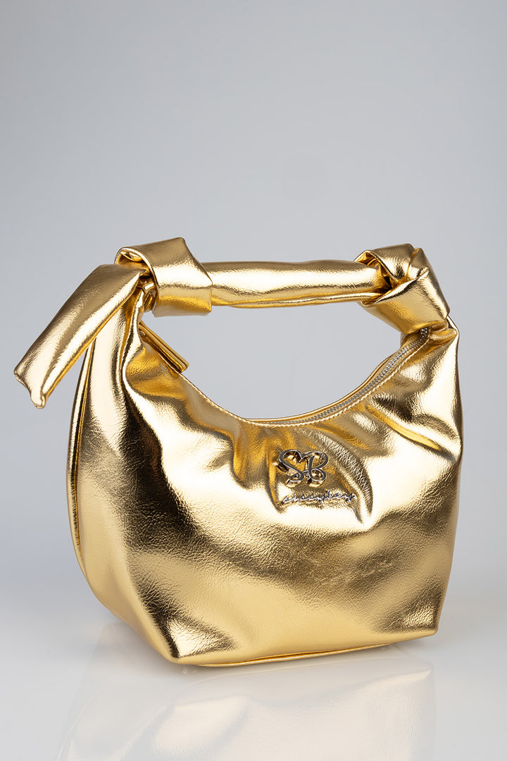 Knot Strap Metallic Bag - Gold