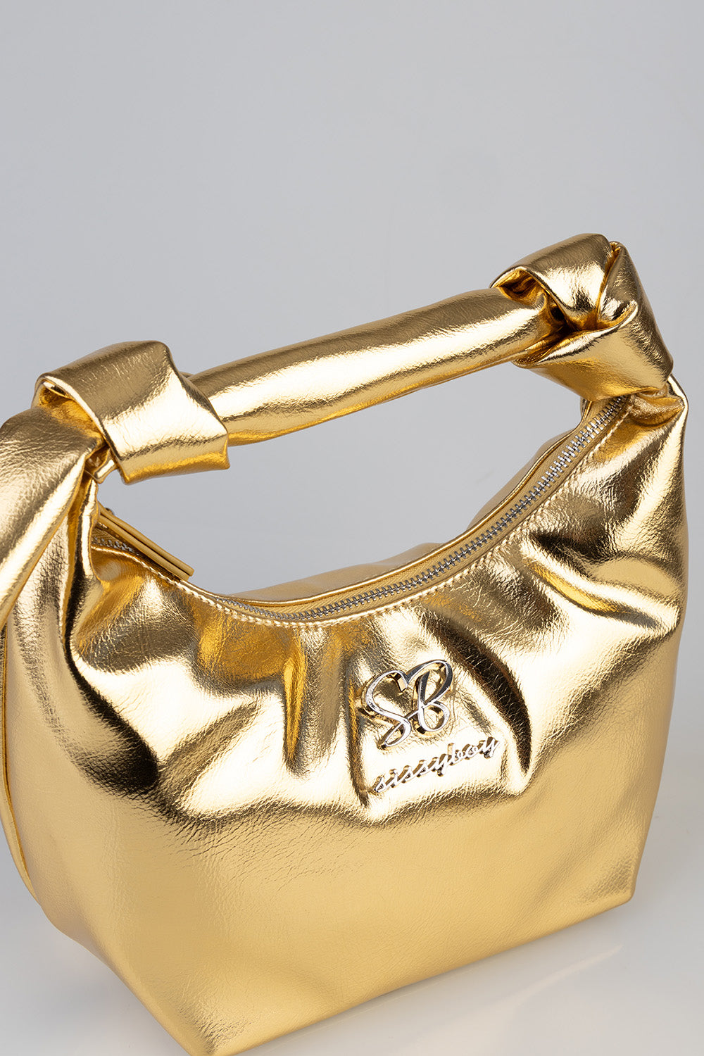 Knot Strap Metallic Bag - Gold