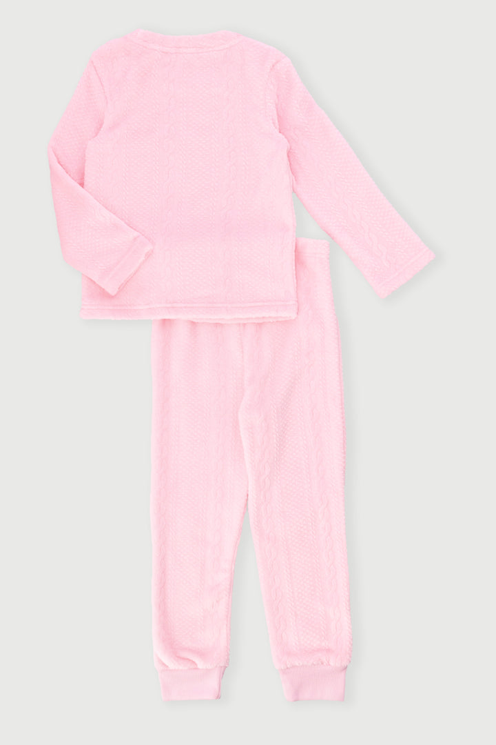 Pre-Girls Ballerina Embossed Sleep Set - Pink