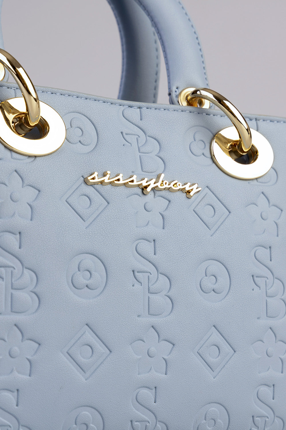 Mini Debossed Tote - Blue