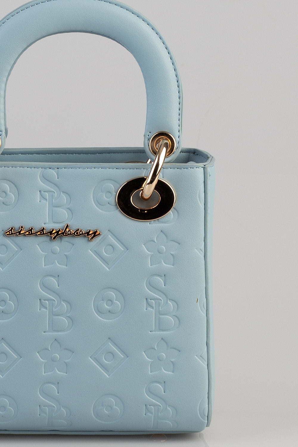 Mini Debossed Tote - Blue