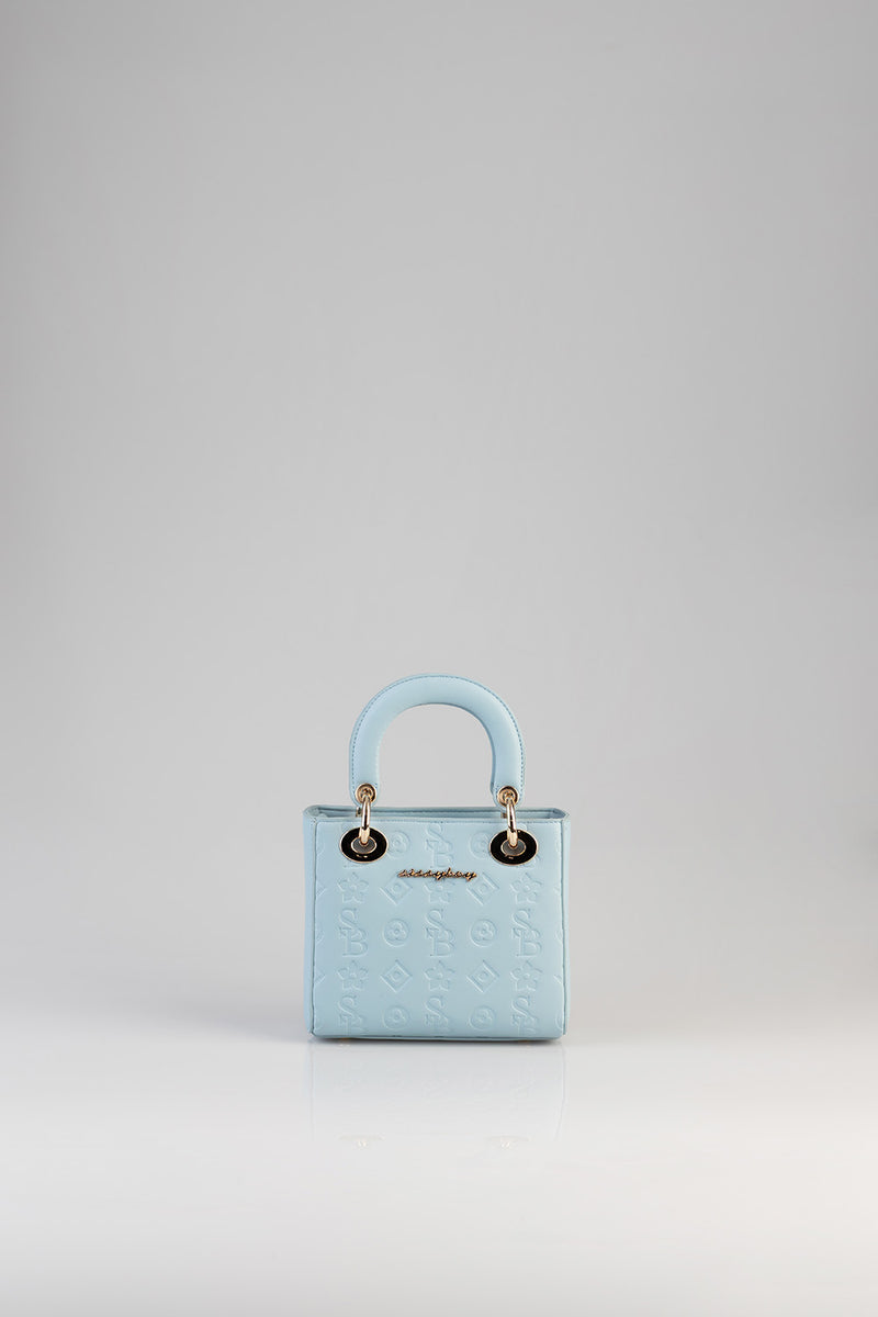 Mini Debossed Tote - Blue