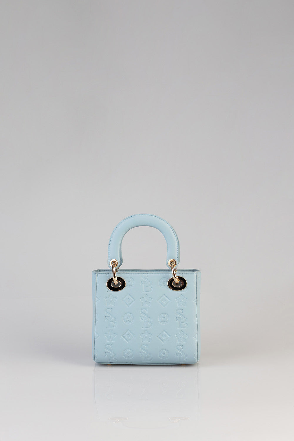 Mini Debossed Tote - Blue