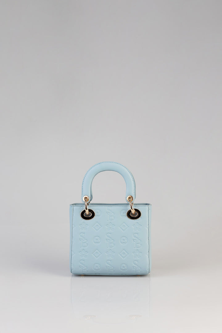 Mini Debossed Tote - Blue