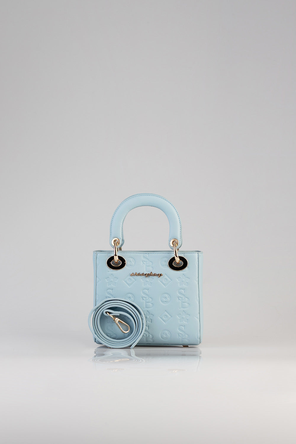 Mini Debossed Tote - Blue