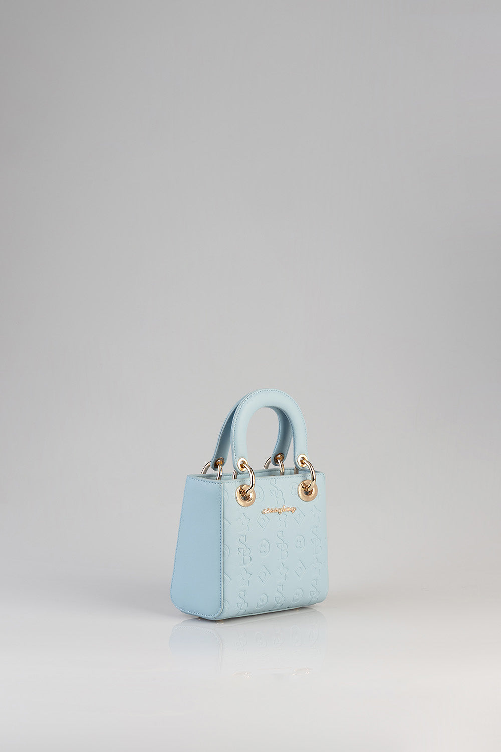 Mini Debossed Tote - Blue