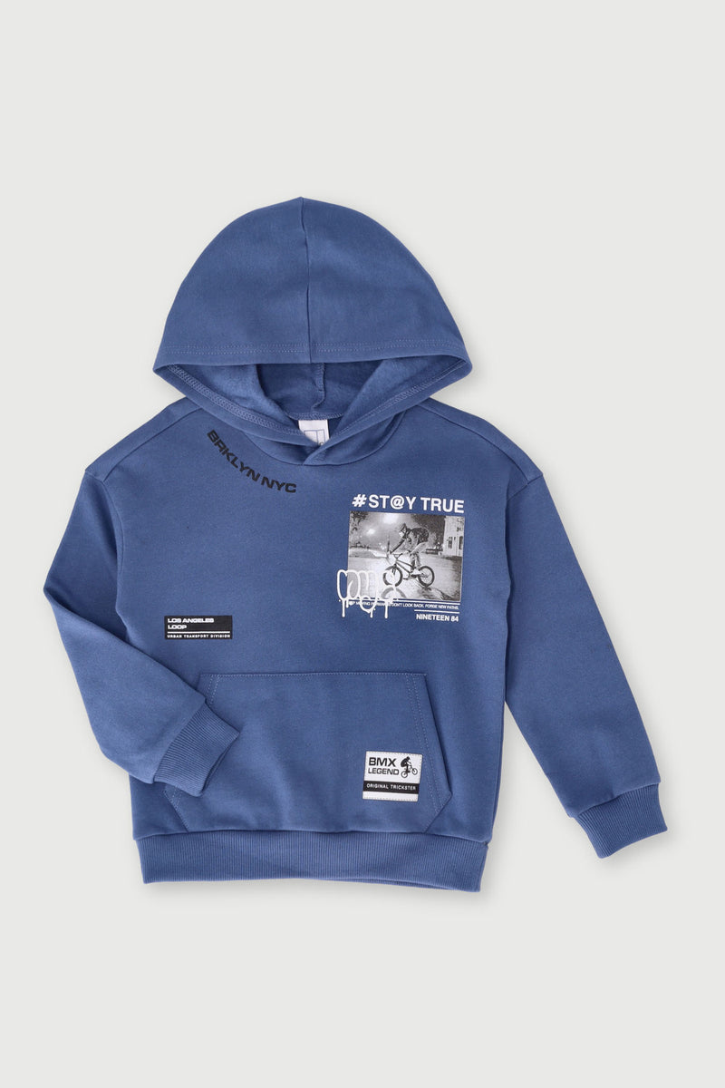 Pre-Boys BMX Kanga Pocket Hoody - Blue