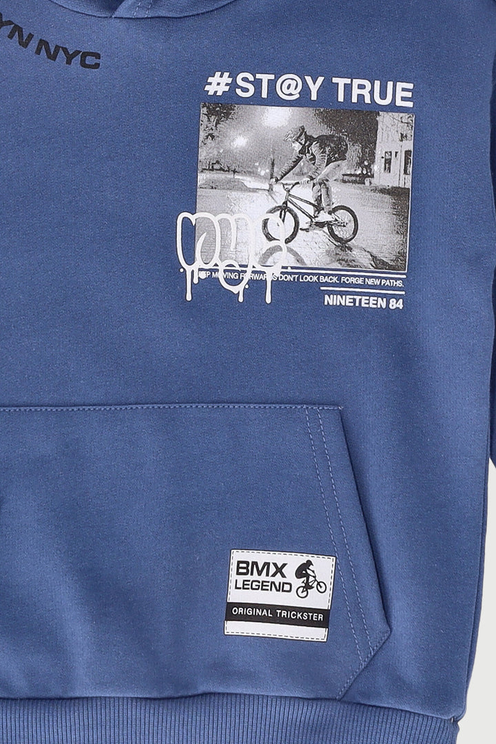 Pre-Boys BMX Kanga Pocket Hoody - Blue