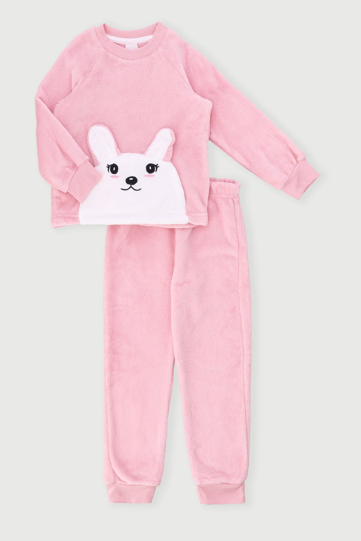 Pre-Girls 3D Bunny Ears Sleep Set - Pink