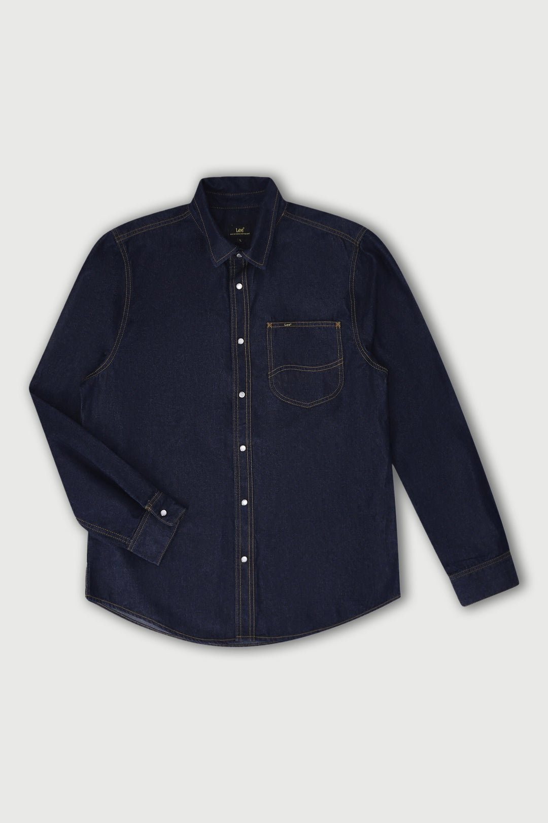 Lazy Denim Long Sleeve Shirt - Dark Indigo
