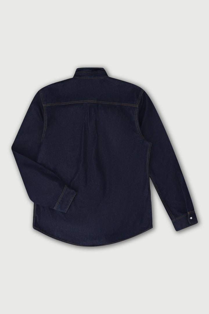 Lazy Denim Long Sleeve Shirt - Dark Indigo