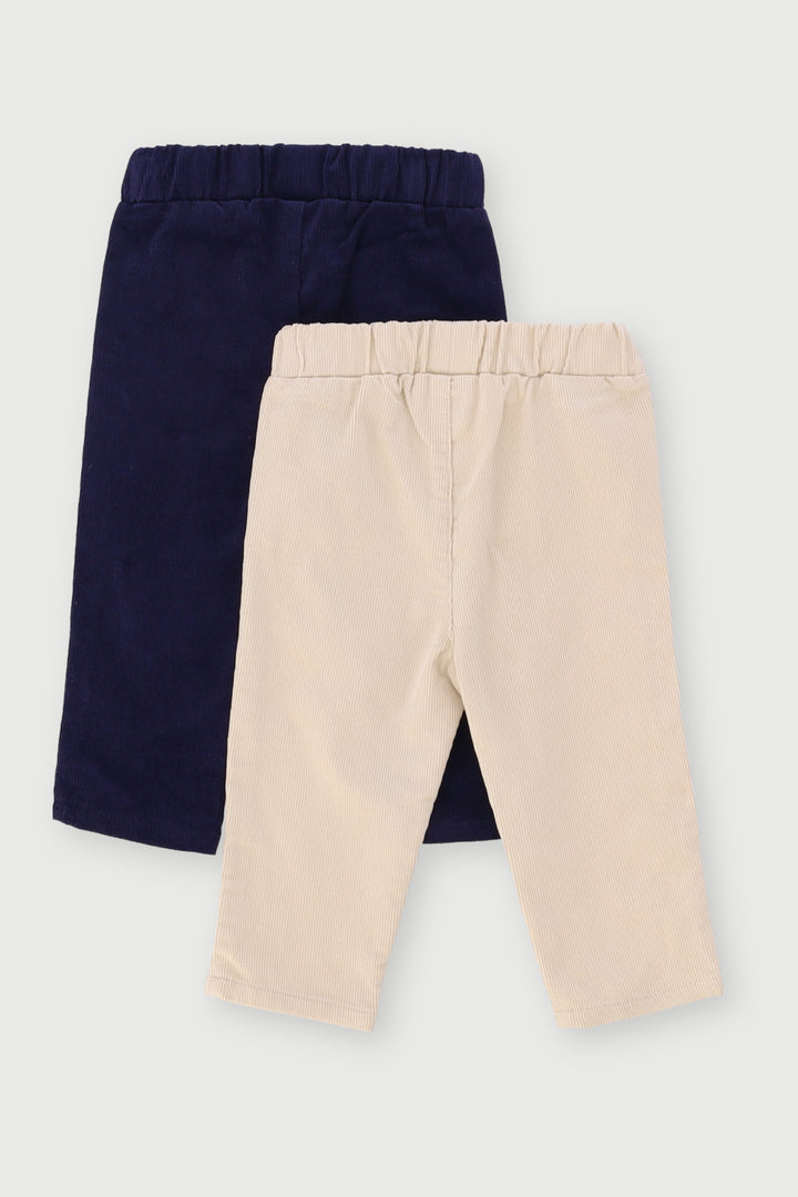 Baby Boys 2 Pack Corduroy Bottoms - Stone