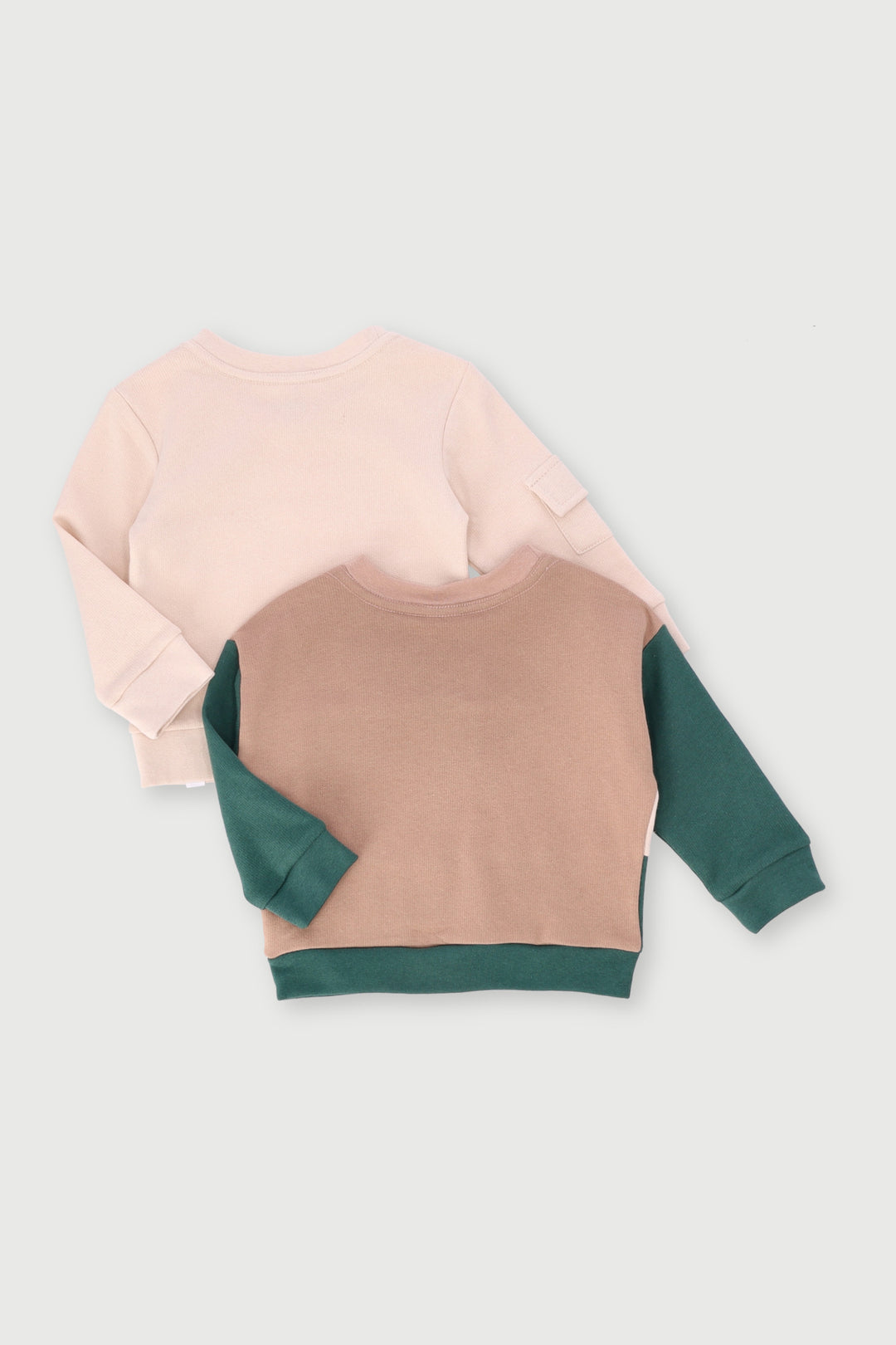 Baby Boys 2 Pack Novelty Sweat Top - Forest Green