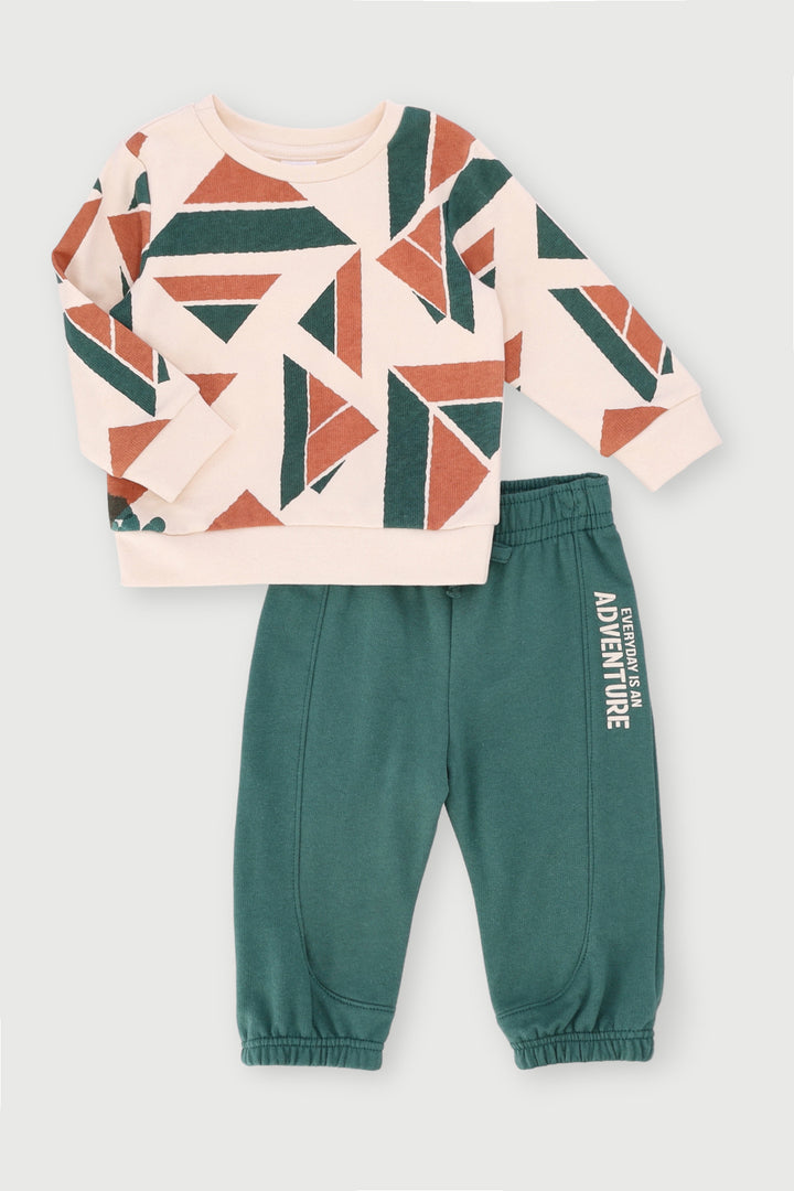 Baby Boys Asymmetric Tracksuit - Burnt Orange
