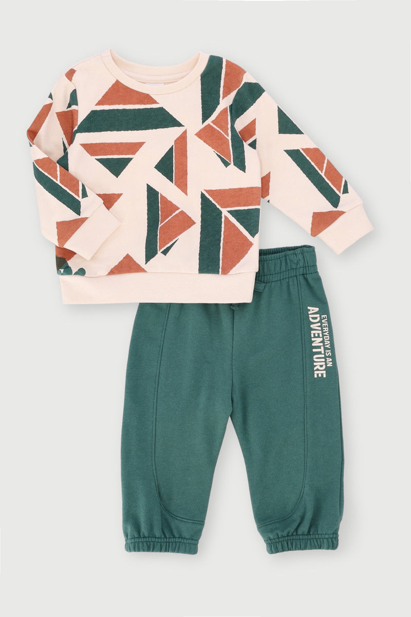 Baby Boys Asymmetric Tracksuit - Burnt Orange
