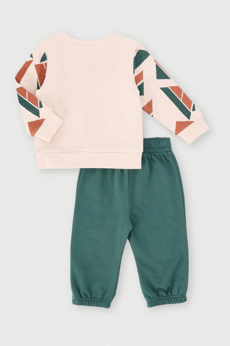 Baby Boys Asymmetric Tracksuit - Burnt Orange
