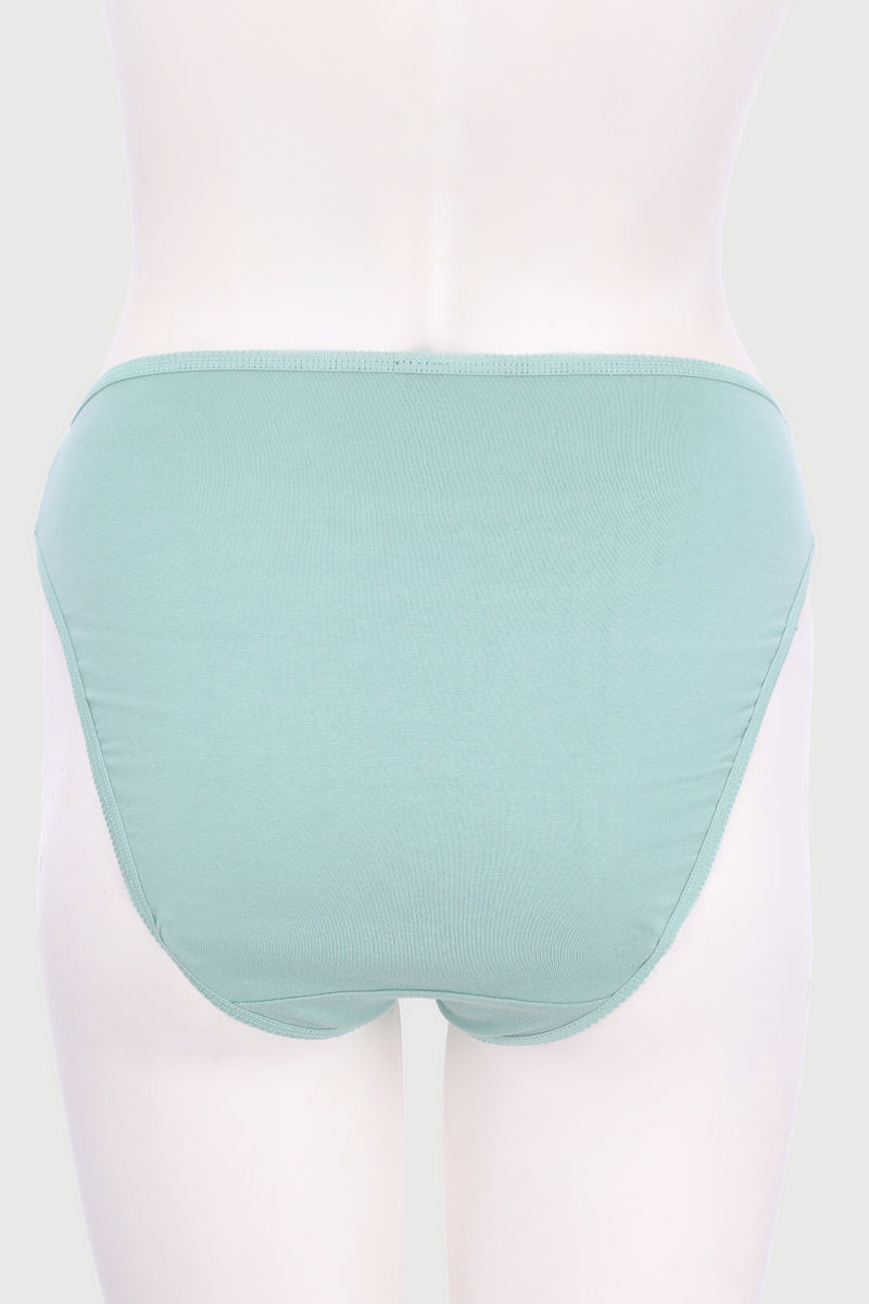 5 Pack Cotton Hi-Cut Panty - Sage/Grey