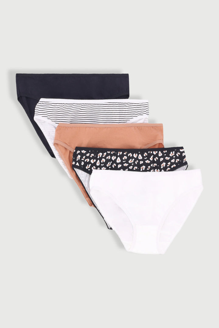5 Pack Cheetah Cotton Bikini Panty