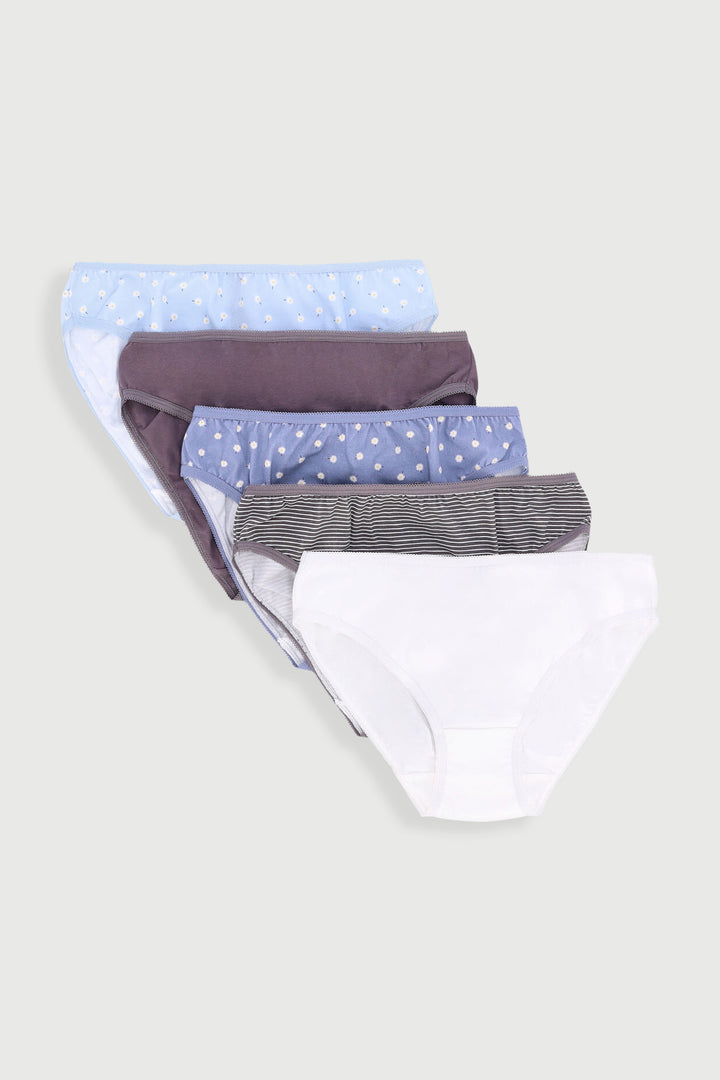 5 Pack Danilion Blue Cotton Bikini Panty