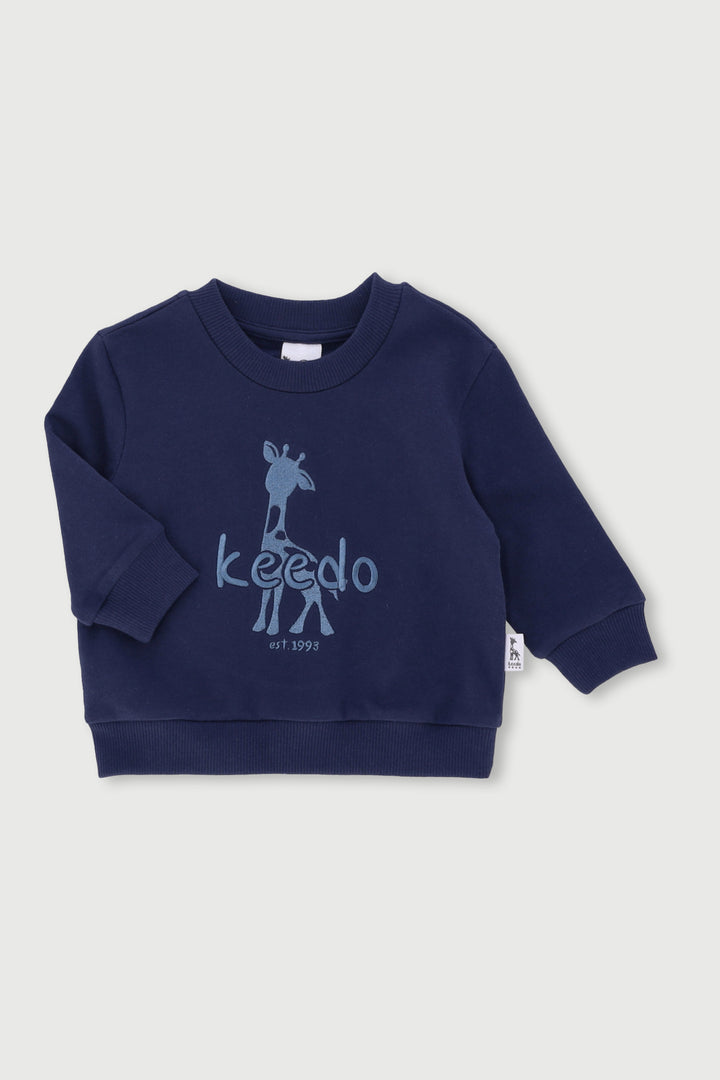 Keedo Baby Boys Core Fleece Sweater  - Navy