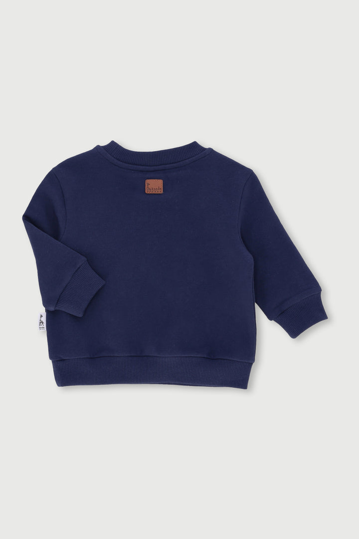 Keedo Baby Boys Core Fleece Sweater  - Navy