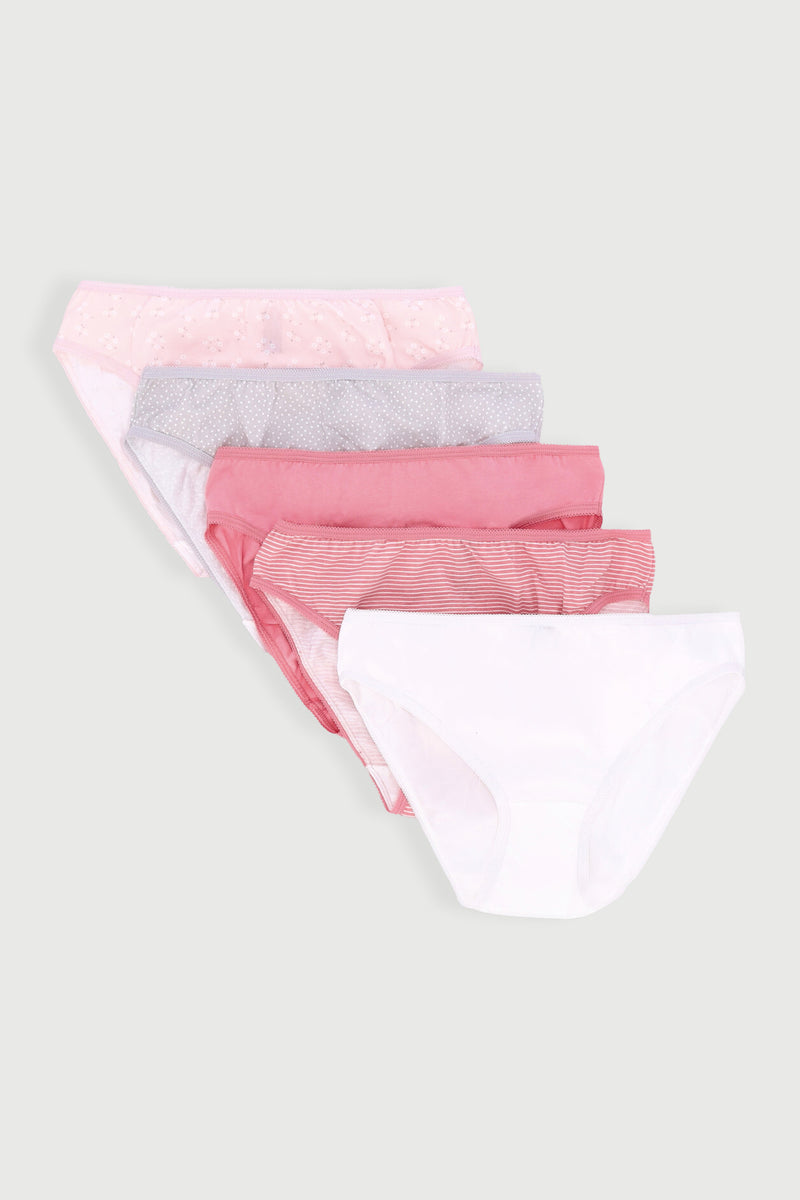 5 Pack Disty Pink Cotton Bikini Panty