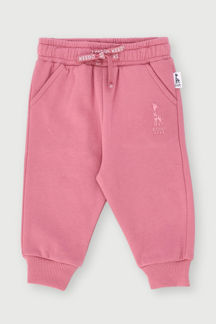 Keedo Baby Girls Core Fleece Jogger - Dusty Pink